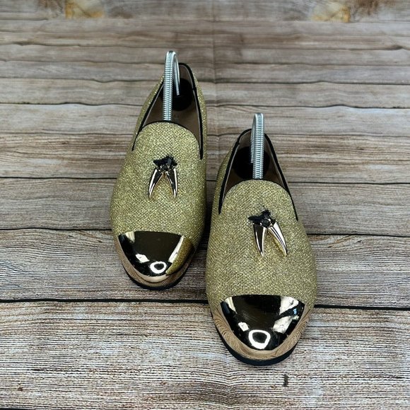 ELANROMAN CapToe Dress Shoes Men Size 7 Slip On Tasseled Loafers - Gold - Picture 6 of 9